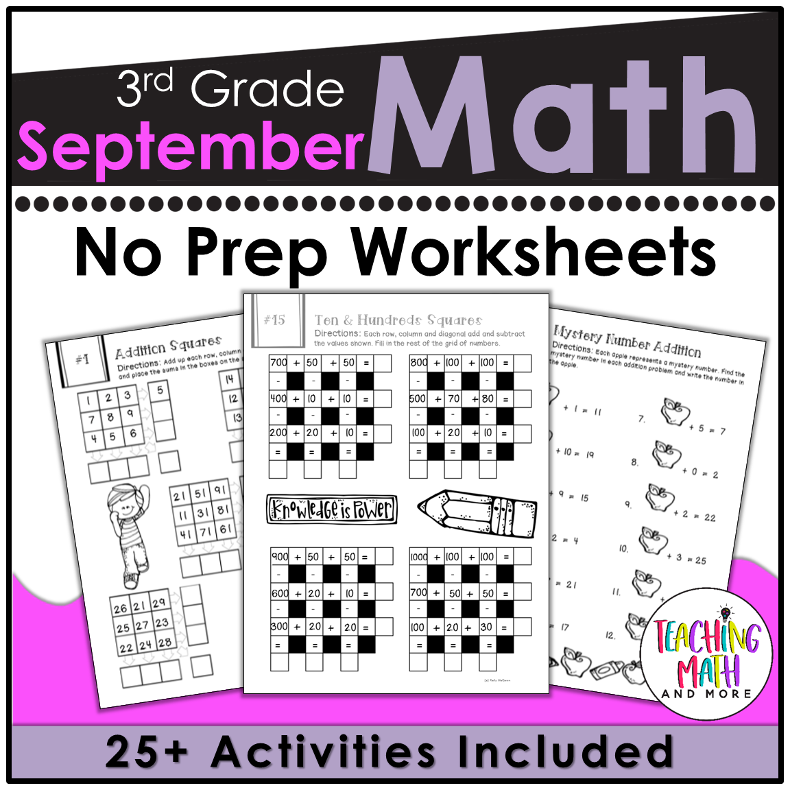 Back To School Math Activities 3rd Grade