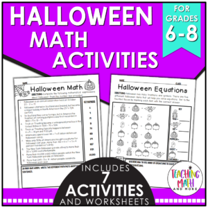 Halloween Math Activities Middle School - Teaching Math and More