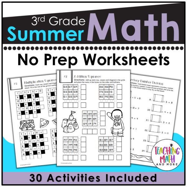 3rd grade summer packet teaching math and more