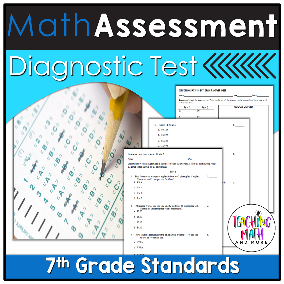 7th Grade Math Diagnostic Test Teaching Math And More